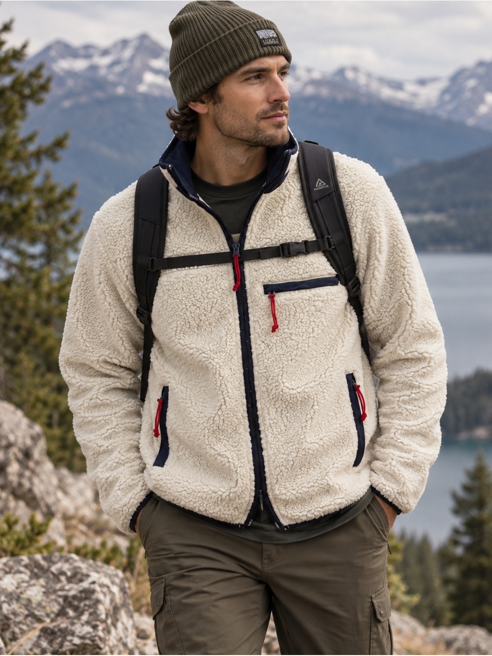 J. Crew Nordic Jacket in Polartec Sherpa Fleece Medium *flawed*